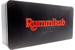 Ideal , Rummikub Black Edition: Luxury version of Rummikub, with playing mat and presentation gift tin, Family Strategy Games, Classic Games, For 2-4 Players, Ages 7+