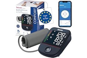 ‎BEURER Beurer BM 48 Oberarm Blutdruckmessgerät, einfache Ein-Knopf-Bedienung, sanfte & schnelle Messung, Arrhythmie-Erkennung, Manschette für 22-42 cm, mit App, Datenübertragung zu Apple Health und co.