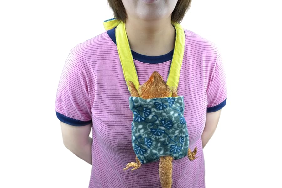 Adjustable Bearded Dragon Sling Chest Carrier Pouch for Reptile to Prevent Them Falling or Slipping from Your Body