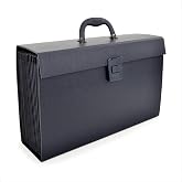 Rapesco 1555 Expandable Accordion Case 19 Sections A4+ | Black Organizer