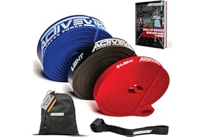 ‎ACTIVEVIKINGS Fitnessbänder Widerstandsbänder einzeln oder im preiswerten Set mit Tasche, Türanker (bei Sets) und Trainings-eBook – DAS Klimmzugband Fitnessband Trainingsband für Calisthenics und Home Gym Equipment