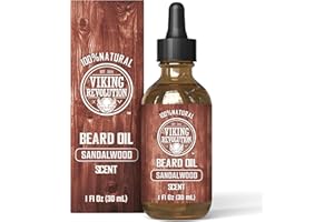 Viking Revolution - Beard Oil - All Natural With Organic Argan & Jojoba Oils - Softens & Strengthens Beards And Mustaches - Gifts for Men - Sandalwood - 30ml