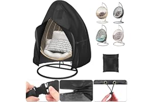 ONEANU 420D Oxford Egg Chair Cover - Waterproof Heavy Duty Patio Hanging Swing Cover With Zipper, Large 190 x 115cm for Garden Outdoor Use