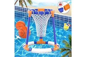 FOSUBOO Water Toys Pool Game - Swimming Pool Toys Basketball Game, Floating Pool Basketball Hoop for Kids Adults, Inflatable Hoop with 2xBalls+Net+Pump Pool Toys for 3 4 5 6 7 Years Old Boys Girls