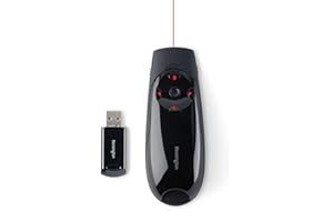 Kensington, Bezprzewodowy Prezenter USB Expert z Czerwonym Wskaźnikiem Laserowym i Sterowaniem Kursorem do Obsługi Prezentacji, do Windows i macOS, Zasięg 45 m (K72425EU)