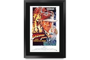 HWC Trading Indiana Jones And The Temple Of Doom A3 Gerahmte Signiert Gedruckt Autogramme Bild Druck-Fotoanzeige Geschenk Für Harrison Ford Filmfans