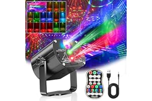 EUARY Sfera da discoteca, controllata dalla musica, luce da discoteca, 60 diversi motivi, effetto stroboscopico, luce per feste, con telecomando e USB 2 m, per famiglia, discoteche