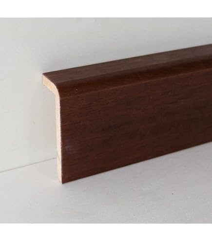 Battiscopa In Legno Di Ayous Laccato Bianco - Made In Italy, Dimensione 92x38x3000 Mm, Completo Di Listello