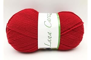 FILATI ITALIANI gomitolo lana Carezza 100g - 380 metri 100% acrilico premium per ferri 2,5/3 verstle per ogni tipo di capo d'abbigliamneto e per amigurumi (rosso - 1506)