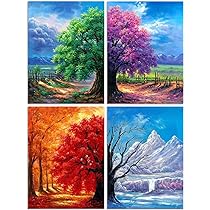 Ginfonr 5D Diamond Painting Casa Ed Erba – Kit Completo 30x40 Cm, Paesaggio Naturale Con Diamanti Rotondi, Fai Da Te Rilassante
