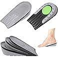 Fantasyon Height Increase Insoles Heel Lift Elevator Elastic Shock Absorption Shoe Invisible Heel Raise Breathable Honeycomb Heel Cushion Pads Heel Insole Shoe Lift Inserts for Men Women Grey 2.5cm
