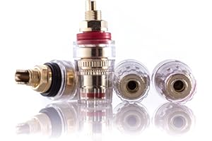 8 morsetti Hifi Lab placcati oro 24 K per altoparlante, terminale terminale terminale terminale a banana, presa audio di alta qualità, saldabili 4 mm, oro 8 pezzi