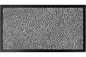 Velcoc - Zerbino Nevada da Interno in Polipropilene con Fondo Vinile, Tappeto con Disegno Melange, Antiscivolo e Resistente, Elevata Capacità di Assorbenza, Colore Nero e Grigio, 40 x 70 cm