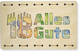 ZUKLA Verpackung für Geldgeschenke Geburtstag 25 x 16 cm - Geldgeschenk Verpackung Holz - Eine Originelle Idee, Geld zu Verschenken - Geschenkgutschein Geburtstag 18