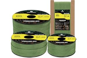 Kamu Synber Paracord 2mm 3 Strands 30M 100% Nylon Rope Type I Parachute Cord for Craft, Outdoor, DIY, Camping | Support 90kg | Forest Green