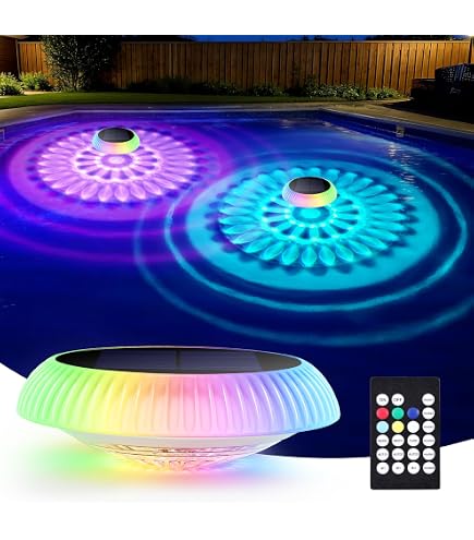 jindaaudio 4 Pièces Lampe Lotus de Bassin Flottant, Lampes Solaires à Capteur de lumière, Lampes de Pelouse étanches Extérieures, Lampes Décoratives de Piscine, Lampes D'étang (Couleur