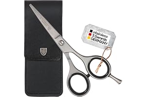 3 Swords Germany - Ciseaux de barbe et moustache professionnel inoxydable avec cas