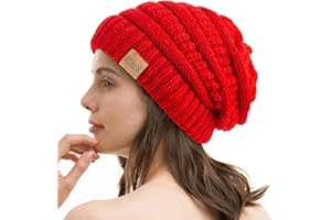 REDESS Slouchy Beanie Hat for Women Winter Warm Chunky Soft Oversized Cable Knit Cap