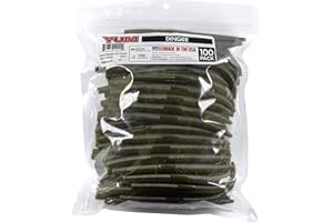 YUM LURES YUM Dinger Classic Worm - Señuelo de Pesca Multiusos de plástico Suave, Paquete de 100 Unidades, 5 Pulgadas