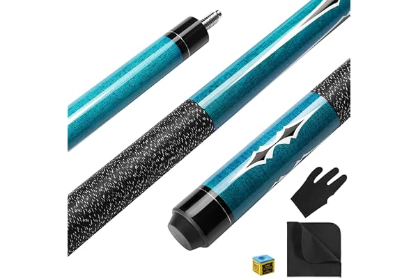 ASMPCUE Queue de Billard, 58 Pouces 19 Oz Pool Cue Stick Bâtons de Billard en Bois Dur de Pointes de 13 mm pour Joueur Professionnel de Billard