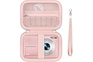 Supmay Carrying Case for VAHOIALD/for Taichaeu/for ZMOQNG/for STUOGYUM/for LOUM Digital Camera, Digital Point and Shoot Camera Storage Holder Travel Bag with Mesh Pocket for Battery, SD Card, Pink