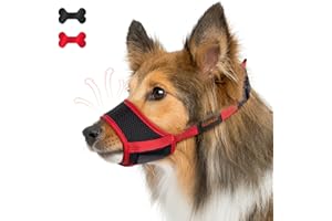 IREENUO Bozal Perro, Bozal para Perros Pequeños Mediano Grandes, Correa Ajustable, Transpirable, Suave, Evita Que Muerda, Mastique y Ladre