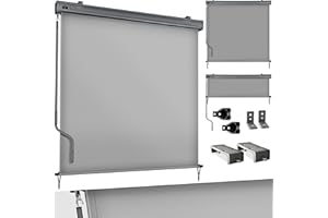 tillvex® Tenda da sole verticale 200 x 250 cm per interni ed esterni, impermeabile, con manovella, per balcone, terrazza e giardino, protezione solare in alluminio, tenda avvolgibile per balcone