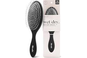 Kitsch Detangler Hair Brush for Wet and Dry Hair, Curly or Straight Hair, Detangling Brush with Flexible Hairbrush Bristles, Hair brushes for Women & Men, Adults & Kids, for Shower & Travel - Black
