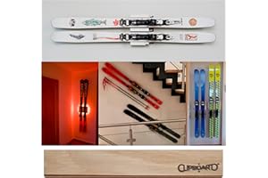 Clipboart® Standard Wall Mount – Bracket – Ski – Touring Skis – Carving Skis – Powder Ski – Alpine Ski – Carver – 360° Wall Mount (Multiplex Oak)