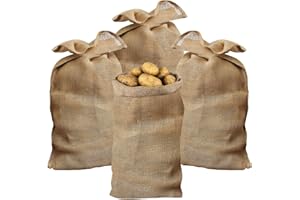 MKITNVY 4 Piezas Bolsas de Yute de Grandes Dimensiones-100 X 60 cm, Saco de Yute Tejido Natural , Sacos de Patatas Resistentes , Aplicable a Caja de Objetos, Jardín, Protección de Plantas Contra Heladas