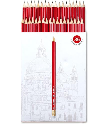 PATIKIL Red And Blue Hexagon Pencils, 12 Pack HB Graphite Pencils Wood Pencils Double-Ended Pencil For Classroom Office Engineering Marking
