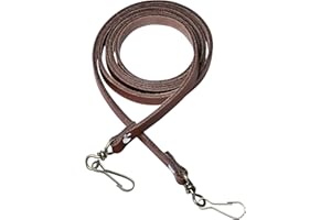 Januel – Tracolla per corno di caccia, lunghezza 120 cm, in pelle naturale, pieno fiore, colore: marrone