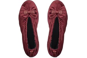 GLOVE STORY Chaussons Ballerines d’Intérieur Femme en Velours avec Semelle et Noeud en Velours et Cuir Souple - Matière Élégante, Douce et Confortable - Ballerines Chaussons Femme Doux - Fabrication Artisanale