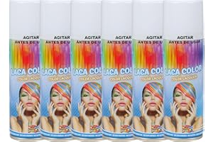ETREXONLINE Spray Temporal con Color para Cabello - Efecto Vibrante, Fácil Lavado, Apto para Todos los Tipos, Secado Rápido, Ideal para Fiestas y Eventos, 125ml (Color Blanco Perla, 6 units)