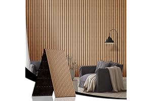 JUWEI DIRECT AKK-Star Acoustic Panels ，Folding Panel 1 Set - 2400x600mm Wooden Wall Panels for Sound Studio, Living Room, Home Cinema, Wall Decoration and 3D Wall Panels (Olied Oak 16#)