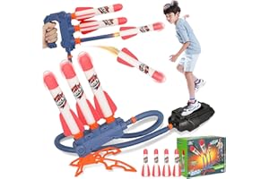 Milifox 2 en 1 Jouet Lance Roquettes - Tenir Un Pied Double Usage Lanceur de Fusée à Pédale,Cadeau Fusée Jouet en Mousse pour Enfants,Anniversaire Noël pour Garçons Filles,Jeux Exterieur Enfant Fusée