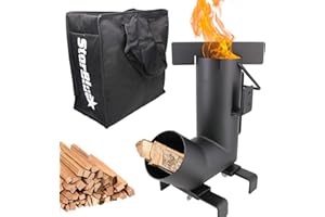 Camping Rocket Stove by StarBlue with FREE Carrying Bag - A Portable Fuel Saving Wood Burning Camping Stove with Large Fuel Chamber Best for Outdoor Cooking, Camping, Picnic, BBQ, Hunting, Fishing