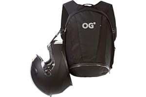 OG Original Czarny Plecak Motocyklowy EZ-Rider2 o Pojemno?ci 24L, Torba na Kask Motocyklowy, Pasek na Kask, Wodoodporny, Plecak na Laptopa, Odblaskowy (Bia?e Logo)