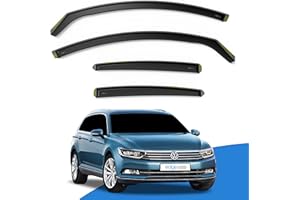 EdgeVisors Wind Deflectors | Fits: VW Passat B8 (2014-2023) 5 Door Estate/All Track 4pc Set | In-Channel Rain Guards for Wind, Rain & Sun Protection, Easy Installation - Tinted