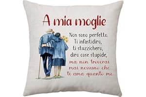 ACONESONG Federe per cuscino Idee regalo divertenti per la moglie dal marito. Anniversario, nozze Dedica di compleanno