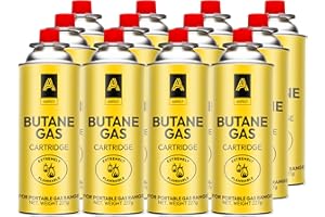 Aspect Camping Gas, Canisters for Camping Stove, Butane Gas Perfect Suitable for Portable Stove, BBQ, Gas Heaters, Blow Torches Safe and Secure Bottle (Pack of 12)