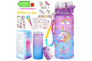 PUWOWYE Licorne Bricolage Gourde Fille DIY Gourde Isotherme Bouteille Kit de Loisir Créatif Enfant Jeux Créatif Fille 6 7 8 9 10 Ans pour Idée Cadeau Noël Extérieur Jeux Enfant 2 3 4 5 6 Ans
