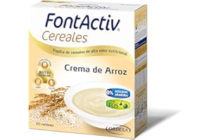 FontActiv Cereales Crema de Arroz- en Papilla de Cereales para Adultos y Mayores 0% Azúcares Añadidos- 600 gr, 600 gramo, 1