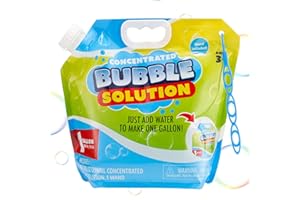 SYNCFUN 0.24 Litre CONCENTRATED Bubble Solution Refill (up to 3.8 Litre)– Premium BIG Bubble Mixture with Small Wand for Bubble Machine, Easter, Summer