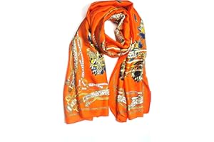 GLORIS Damen schal fein seidig groß 180 x 90 cm mit bunten Prints. Halstuch Tuch für Frauen. Kopftuch Halstuch Schal. Seidenschal Elegante