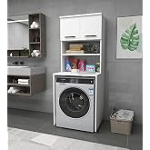 ENDA HOME COLLECTION &Ccedil;amaşır Makinesi Dolabı 3 Raflı Kapaklı Banyo Dolabı Beyaz