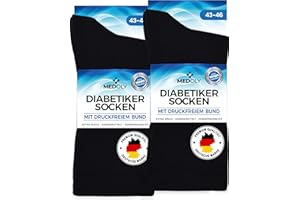 MEDOLY Diabetikersocken (6 Paar) ohne Gummibund, mit 97% Baumwolle, für Damen & Herren - Socken ohne störende Naht, Diabetiker Socken ohne Bund
