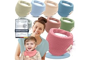 Mallie® Musselin Lätzchen Baby im 6er oder 8er Set | Als Bibs, Dreieckstuch Baby, Baby Lätzchen | Musselin Halstuch Baby, Musselintücher Baby und Babylätzchen | Sabberlätzchen Baby Halstücher Baby