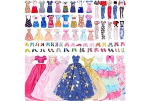 SEKEPINGO 18 Kleidung für Puppen 30 cm Puppenkleidung Puppenzubehör Kleid Kostüm mit Kleiderbügel Schmuck für 11,5 Zoll Puppen