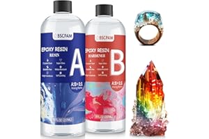 BSCPAM Epoxidharz set, 16Oz/ 474mL Epoxidharz mit Härter, Geeignet für Anfänger Epoxy Resin, 1: 1 Einfache Modulation Kristallklares Epoxidharz für DIY-Basteln, Schmuckherstellung Gießen von Formen